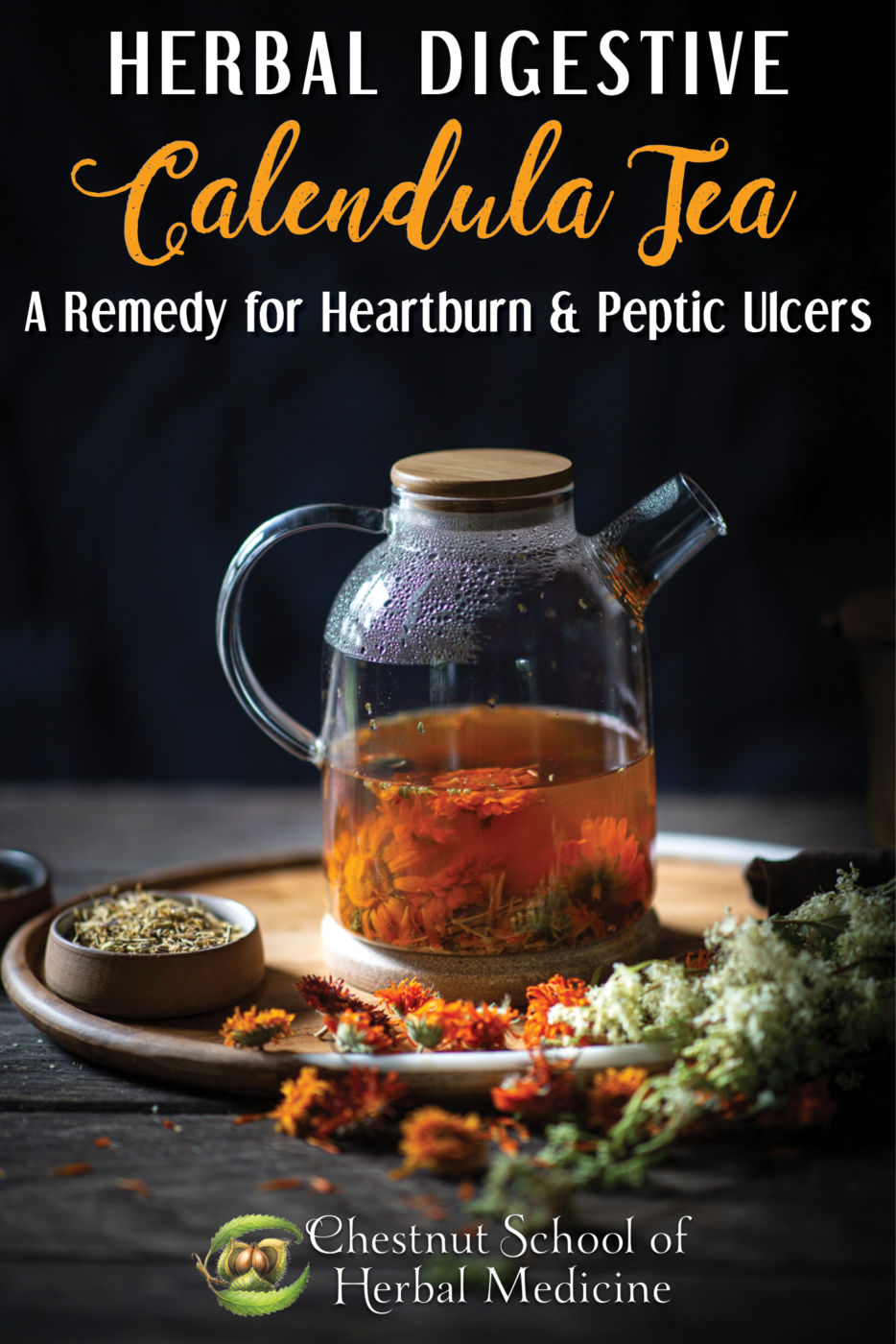 Calendula tea is a remedy for heartburn and peptic ulcers.