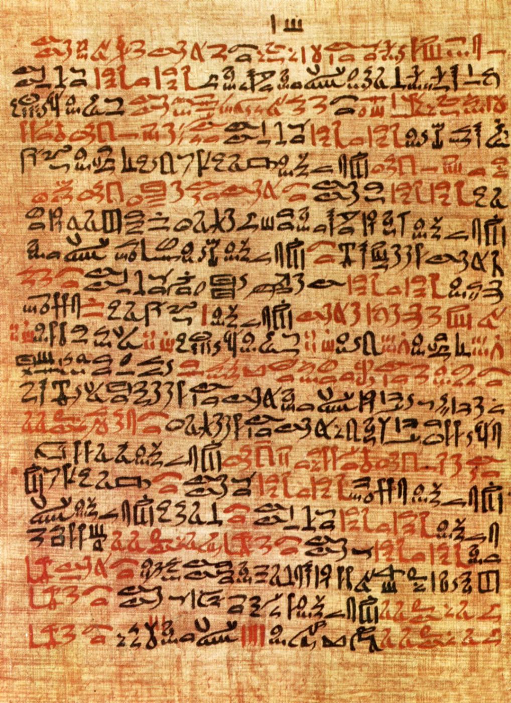 Column 61 of the Ebers Medical Papyrus, New Kingdom, Eighteenth Dynasty, c. 1550 BC.