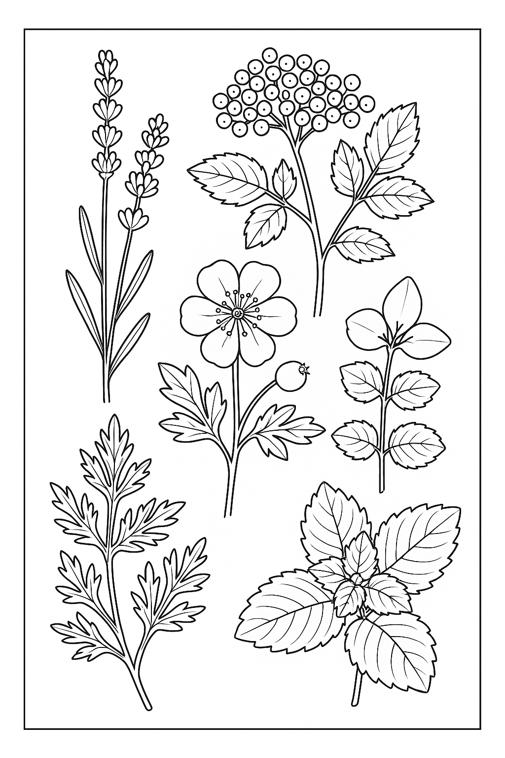 Herbs for kids - coloring page by Danielle Barlow