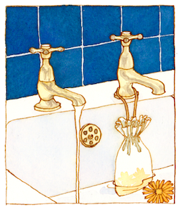 add flowers and herbs to your kids bath