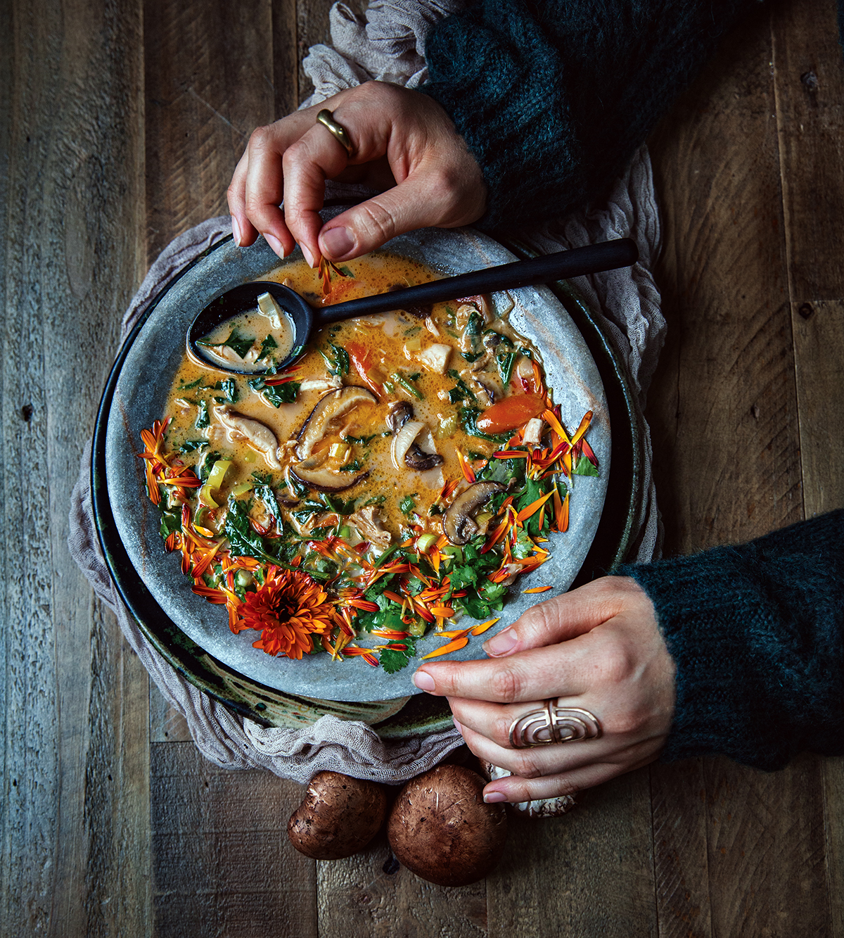 Thai Calendula Chicken Soup